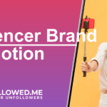 Image promoting influencer brand promotion with a woman taking a selfie and the Who Unfollowed Me app logo.